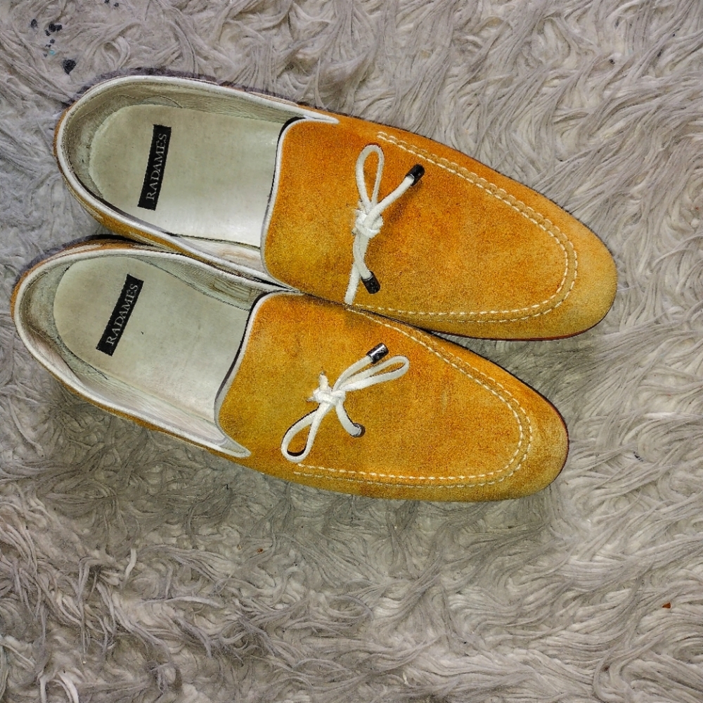 Radames Velvet Men Stylish Yellow/gold shoes size 11 Pre-owned